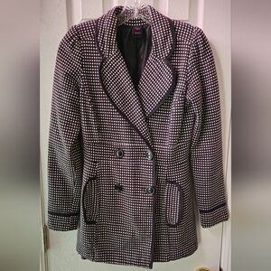 Wrapper Black and White Double Breast Blazer - Size Small